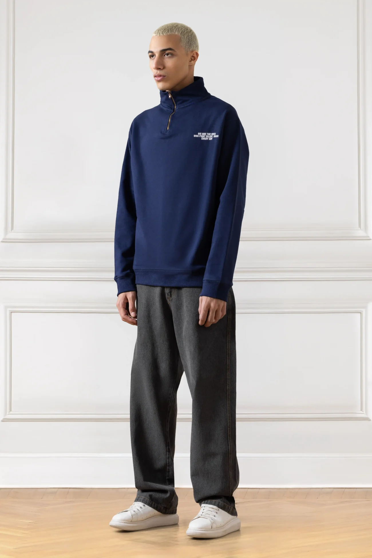 Core Quarter-Zip Up (NAVY BLUE) - Image 2