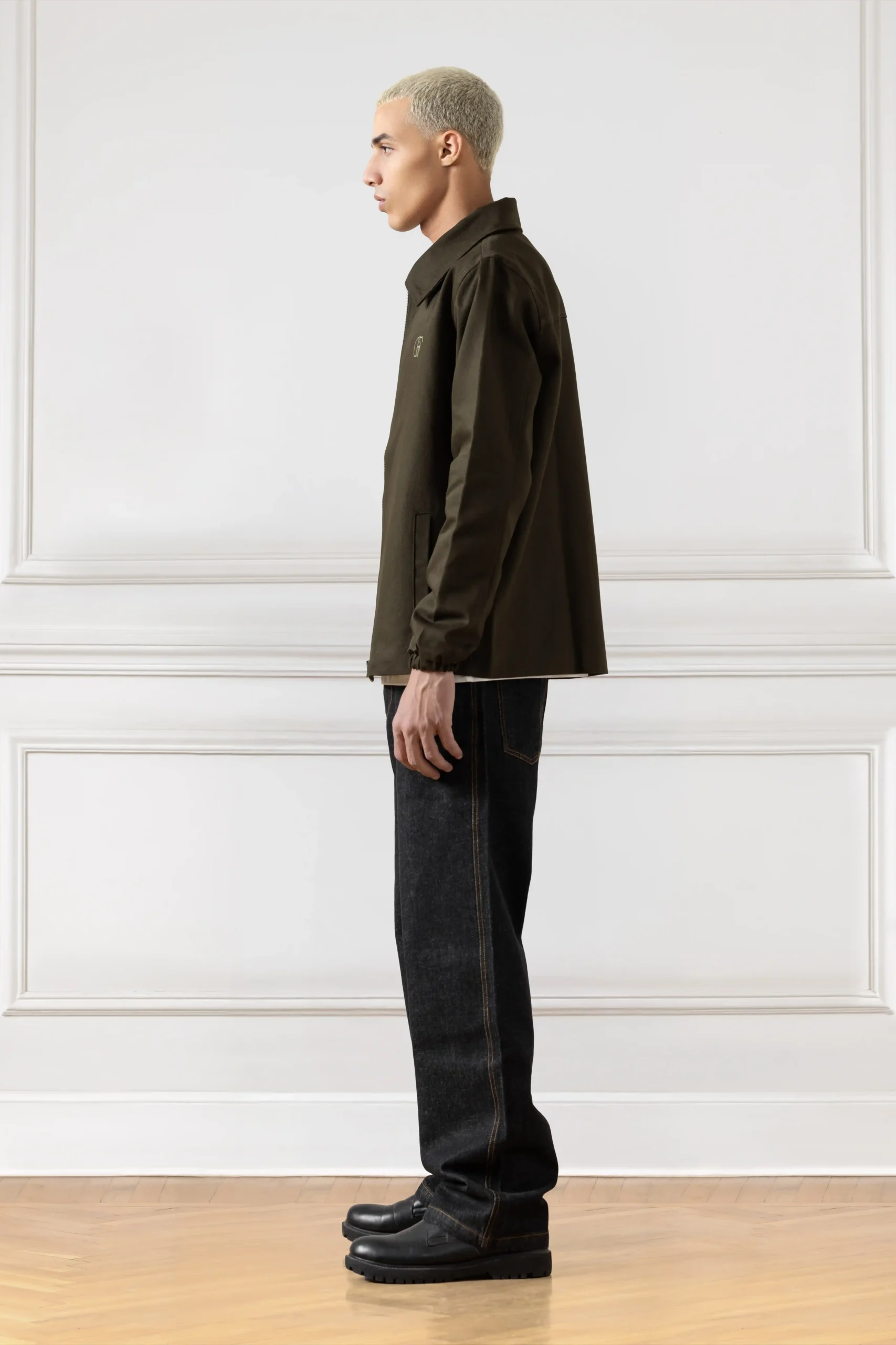 Campus Gabardine Jacket (DARK OLIVE GREEN) - Image 2