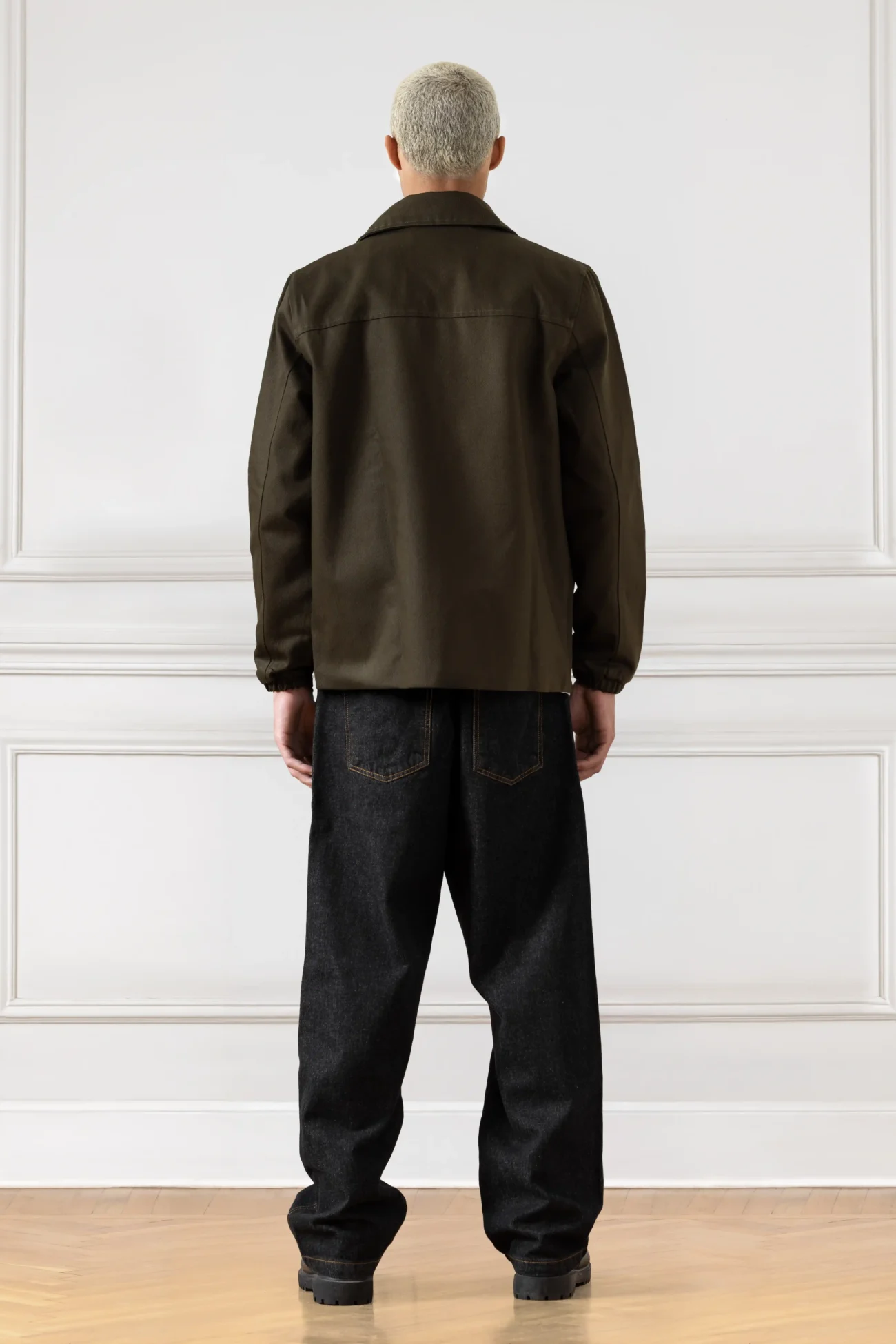 Campus Gabardine Jacket (DARK OLIVE GREEN) - Image 3