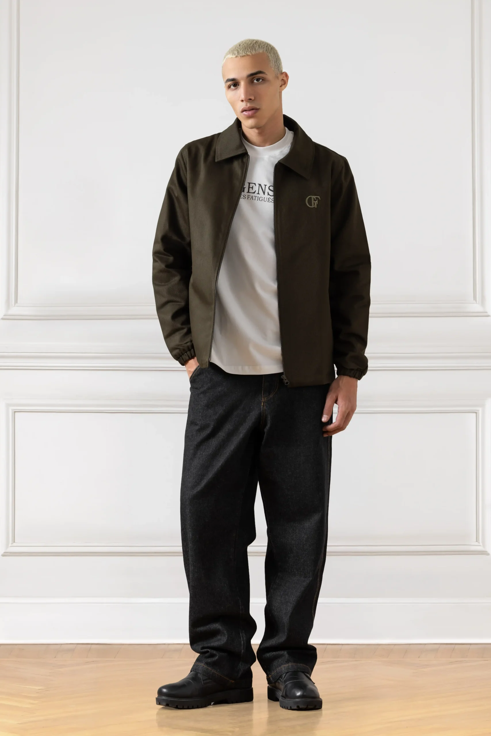 Campus Gabardine Jacket (DARK OLIVE GREEN) - Image 4