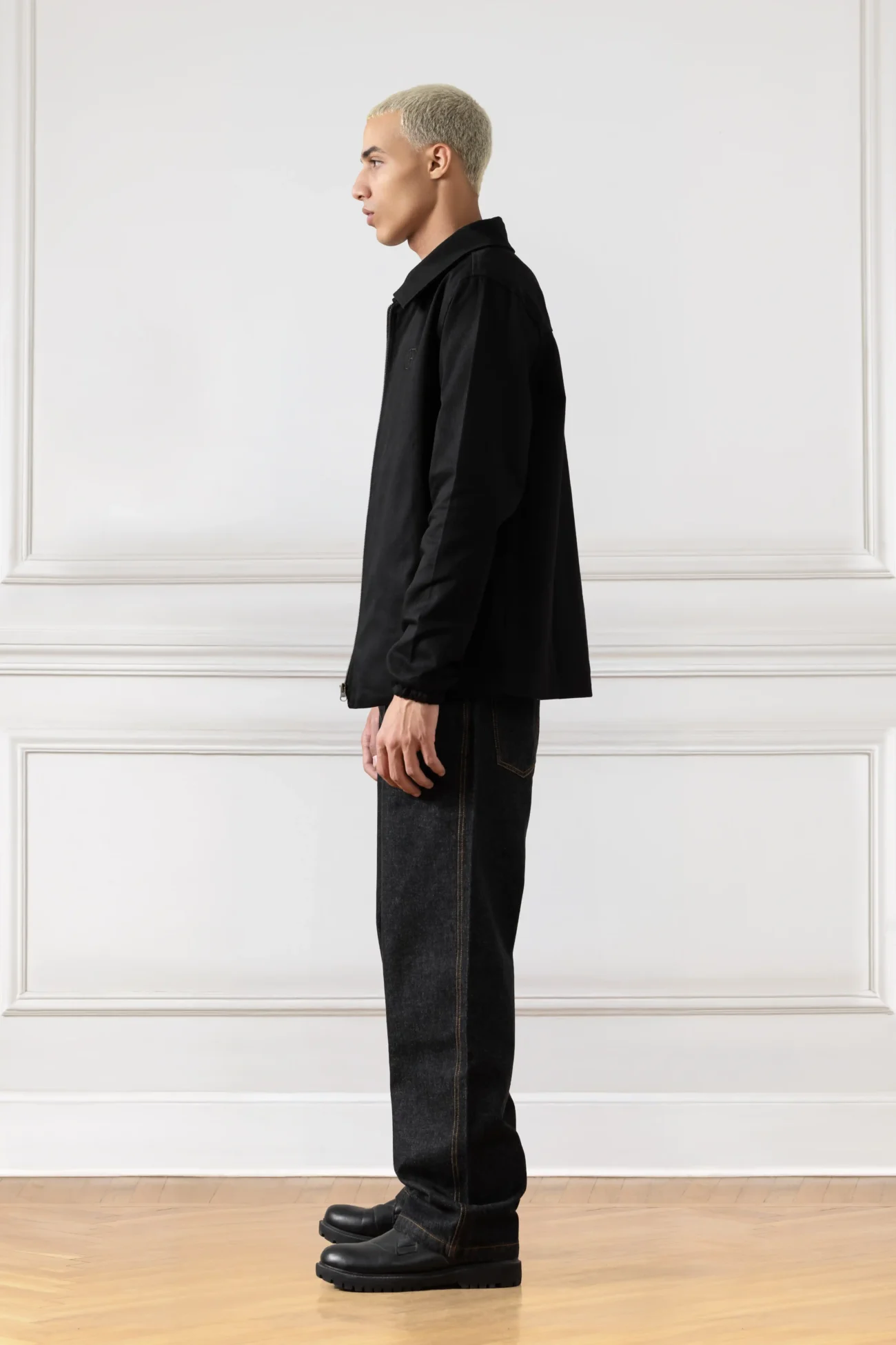 Campus Gabardine Jacket (BLACK) - Image 3
