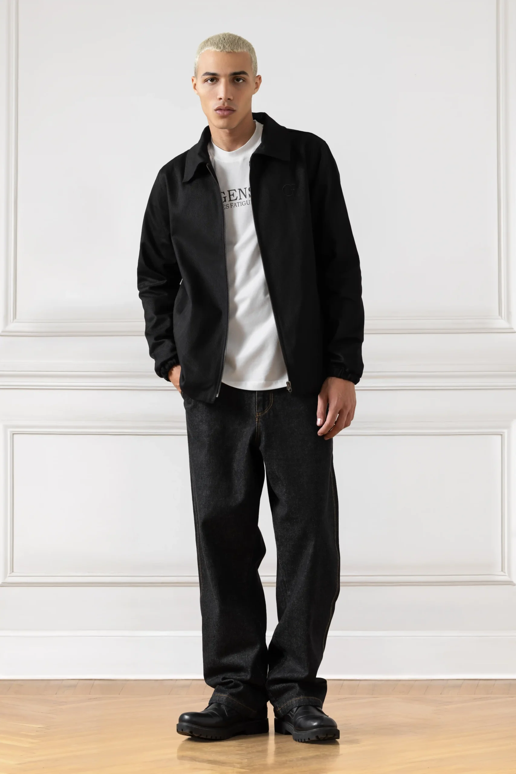 Campus Gabardine Jacket (BLACK) - Image 2