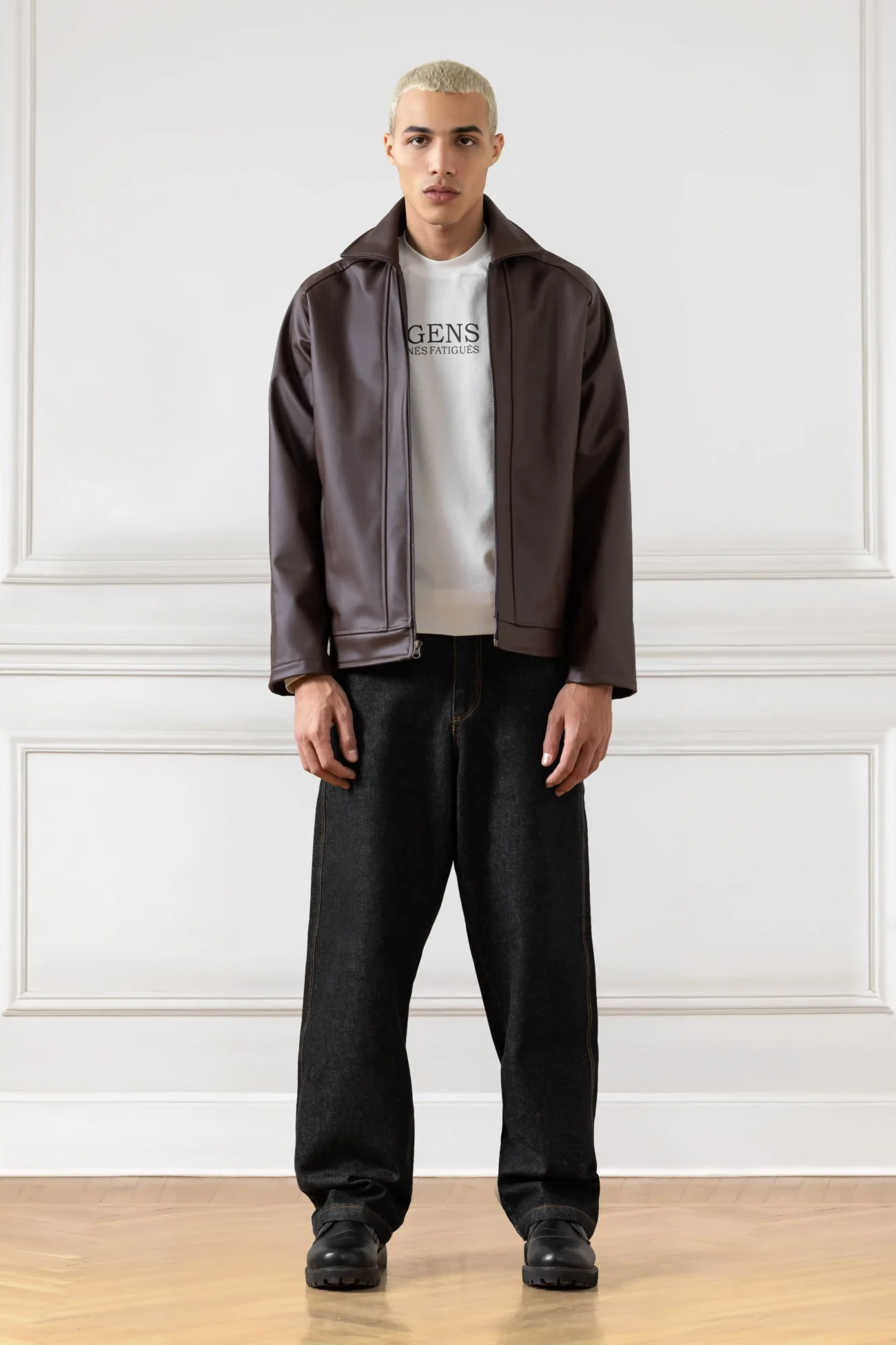 Essential Leather Jacket (BROWN)